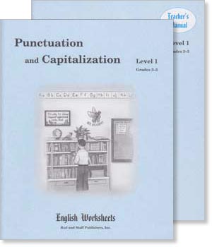 Grades 3-5 (Level 1) Punctuation and Capitalization English Worksheets Set
