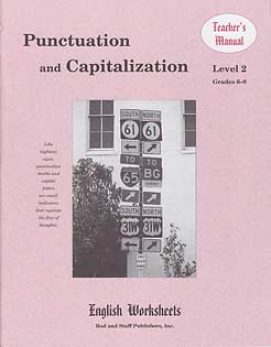 Grades 6-8 (Level 2) Punctuation and Capitalization English Worksheets - Teacher