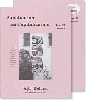 Grades 6-8 (Level 2) Punctuation and Capitalization English Worksheets Set
