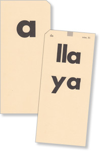 Lectura 1 A Tarjetas: letras; sílabas abiertas