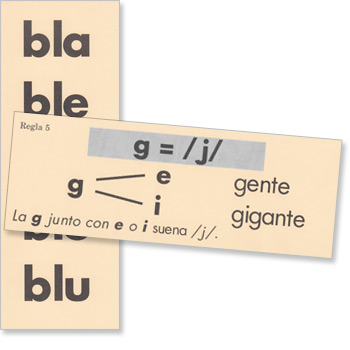 Lectura 1 A Tarjetas: uniones de consonantes; reglas de ortograf&iacute;a