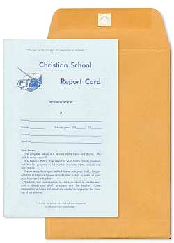 Christian School Report Card and Envelope - Set