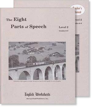 Grades 6-8 (Level 2) The Eight Parts of Speech English Worksheets Set