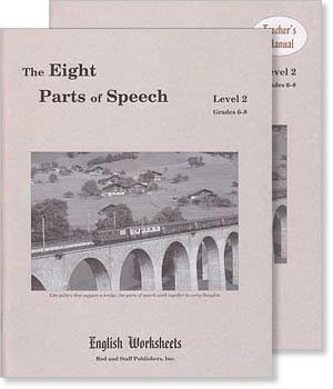 Grades 6-8 (Level 2) The Eight Parts of Speech English Worksheets Set