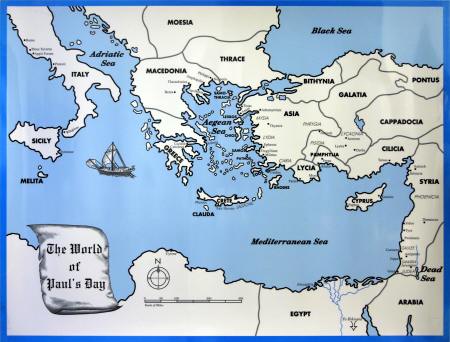 "Journeys of Paul" Markable Map - SHIPPED IN A TUBE