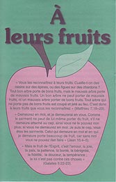 French Tract - À leurs fruits [By Their Fruits] [Paq. de 100]