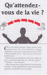 French Tract [B] - Qu'attendez-vous de la vie ? [What Do You Want From Life?]