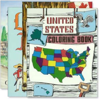 Set of 4 Countries Coloring Books