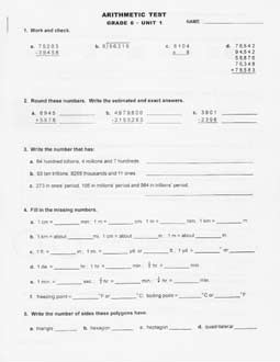 Grade 6 Study Time Arithmetic - Tests and Drills