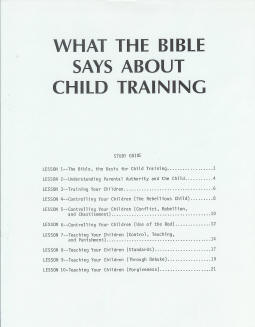 What the Bible Says About Child Training - Study Guide